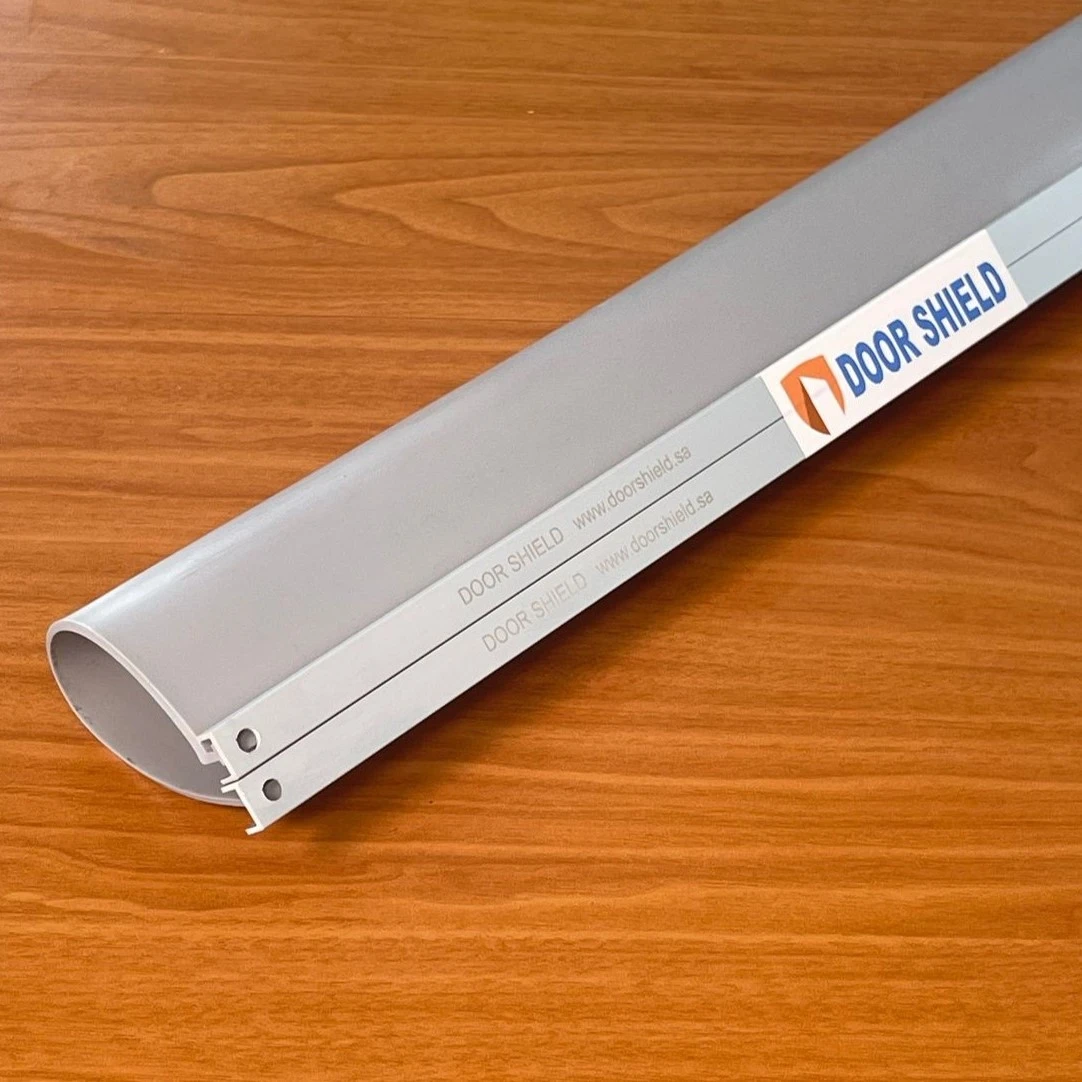 Grey shield and silver curved vise